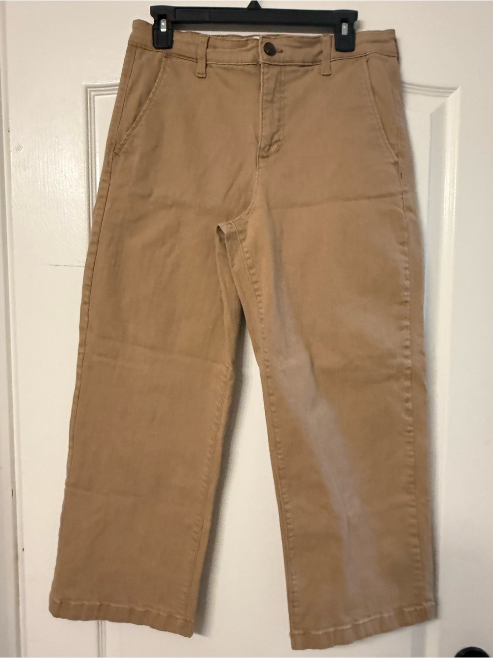 Ella Moss Linen Blend Cropped Chino Pants Camel Tan Women’s Size 8 Straight Leg